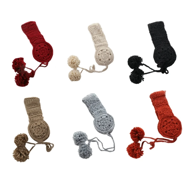 

Knit Earflap Ear Muff With Pompoms Knit Earmuffs For Women Crochet Ear Warmer Headband Winter Warm Earmuffs Ear Cover DropShip
