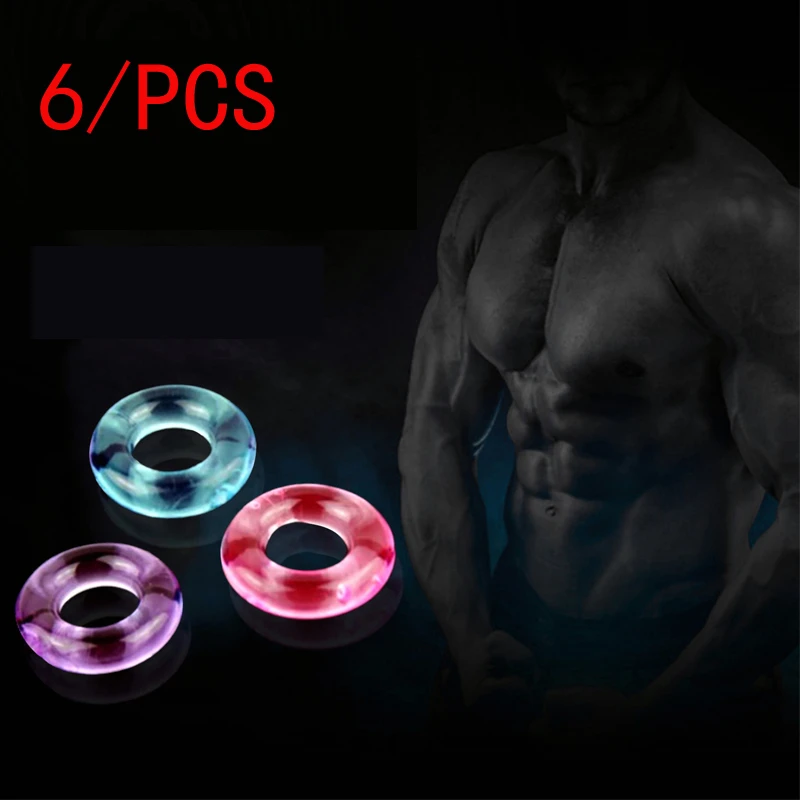 Резиновое кольцо для пениса 6 шт./компл. силиконовое эластичное с застежкой на