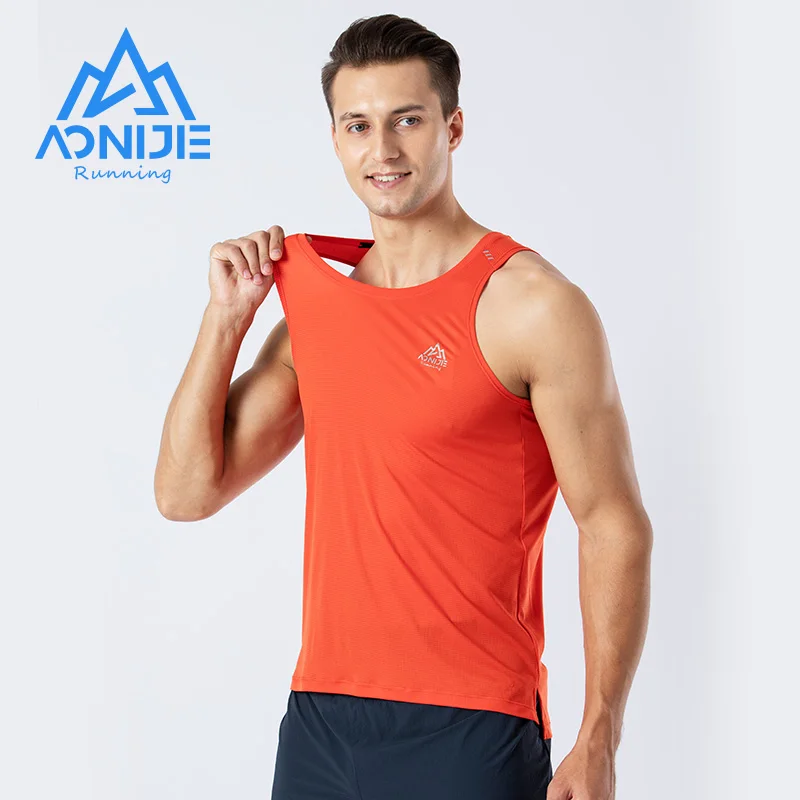 AONIJIE FM5126 Man Male Quick Drying Sports Undershit Running I-shaped Vest Sleeveless Summer Tank Top For Marathon Fitness