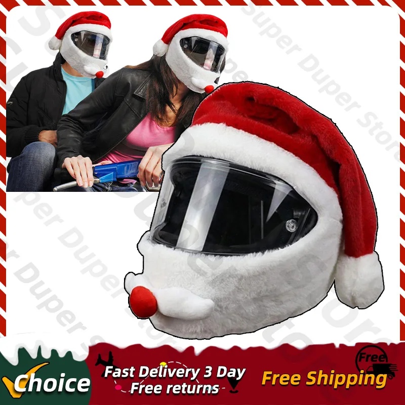 Рождественский Мотоциклетный Шлем Санта-Клауса Анфас Безопасная Кепка Гоночная