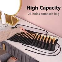 women waterproof cosmetic bag 26 slots makeup tool organizer portable travel folding makeup brush storage organizer accessories