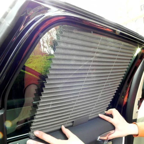 Автоматический выдвижной зонт для автомобиля, сетчатые солнцезащитные жалюзи для боковых окон, защита от УФ-лучей, 1 шт./2 шт.