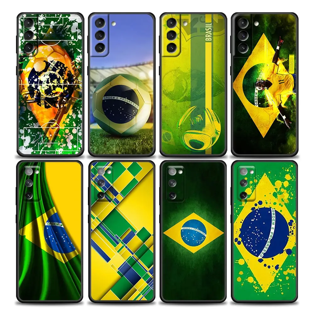 

Football Brazil Brazilian Flag Case Cover For Samsung Galaxy S21 S22 S20 S 21 Ultra FE Plus S7 S8 S9 S10 Plus Lite Soft TPU Case