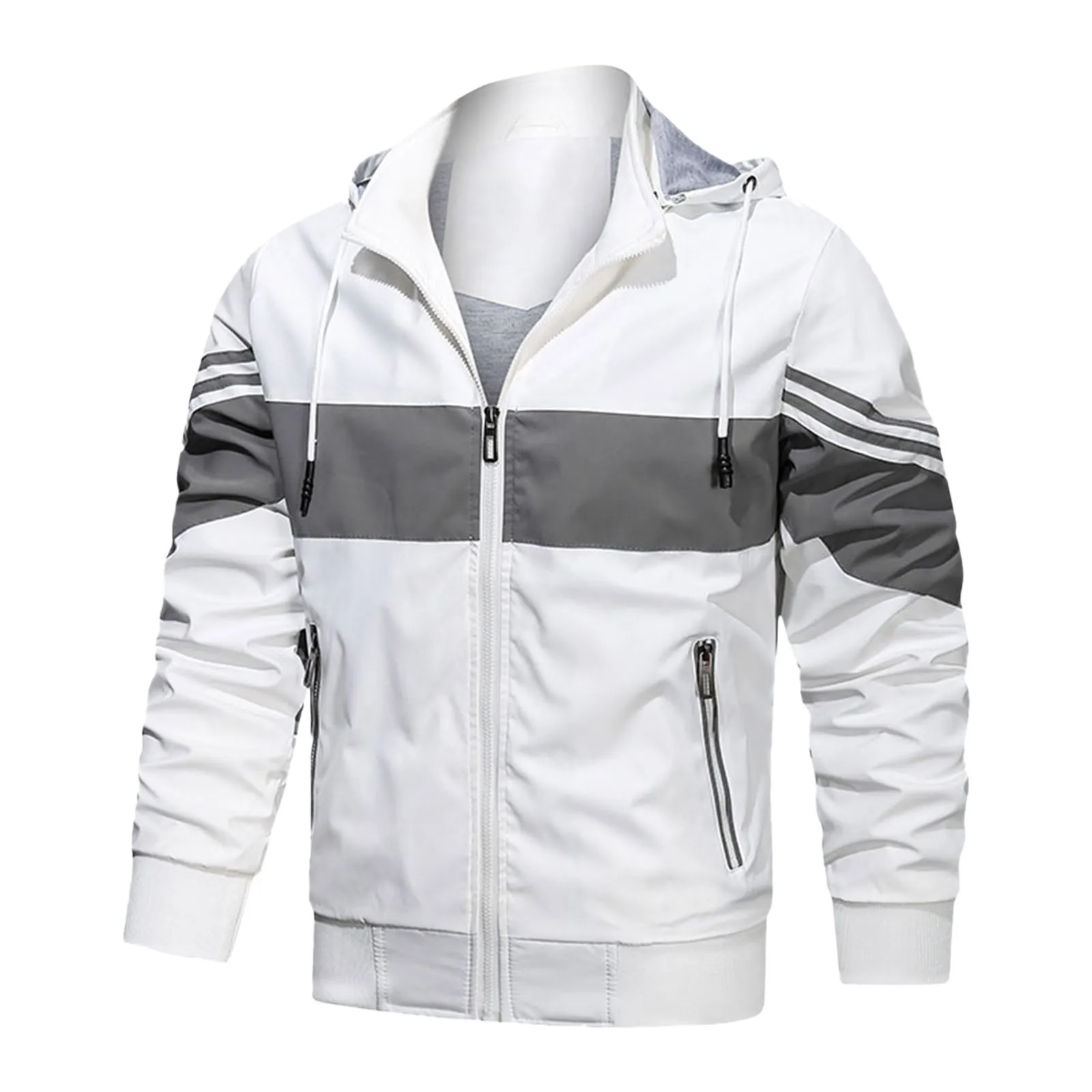 Мужская повседневная куртка цветная спортивная с капюшоном повседневные