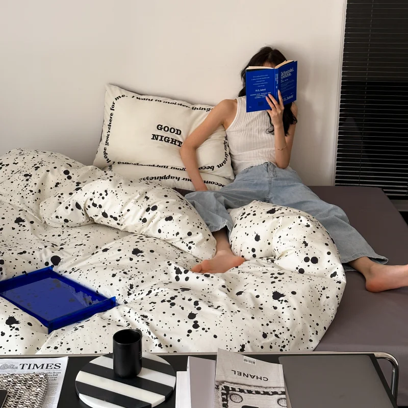 

Simple Digital Printed Cotton Home Textile Duvet Cover Set, Bed Sheet Bedding Set 150x200cm4pcs/200x230cm4pcs