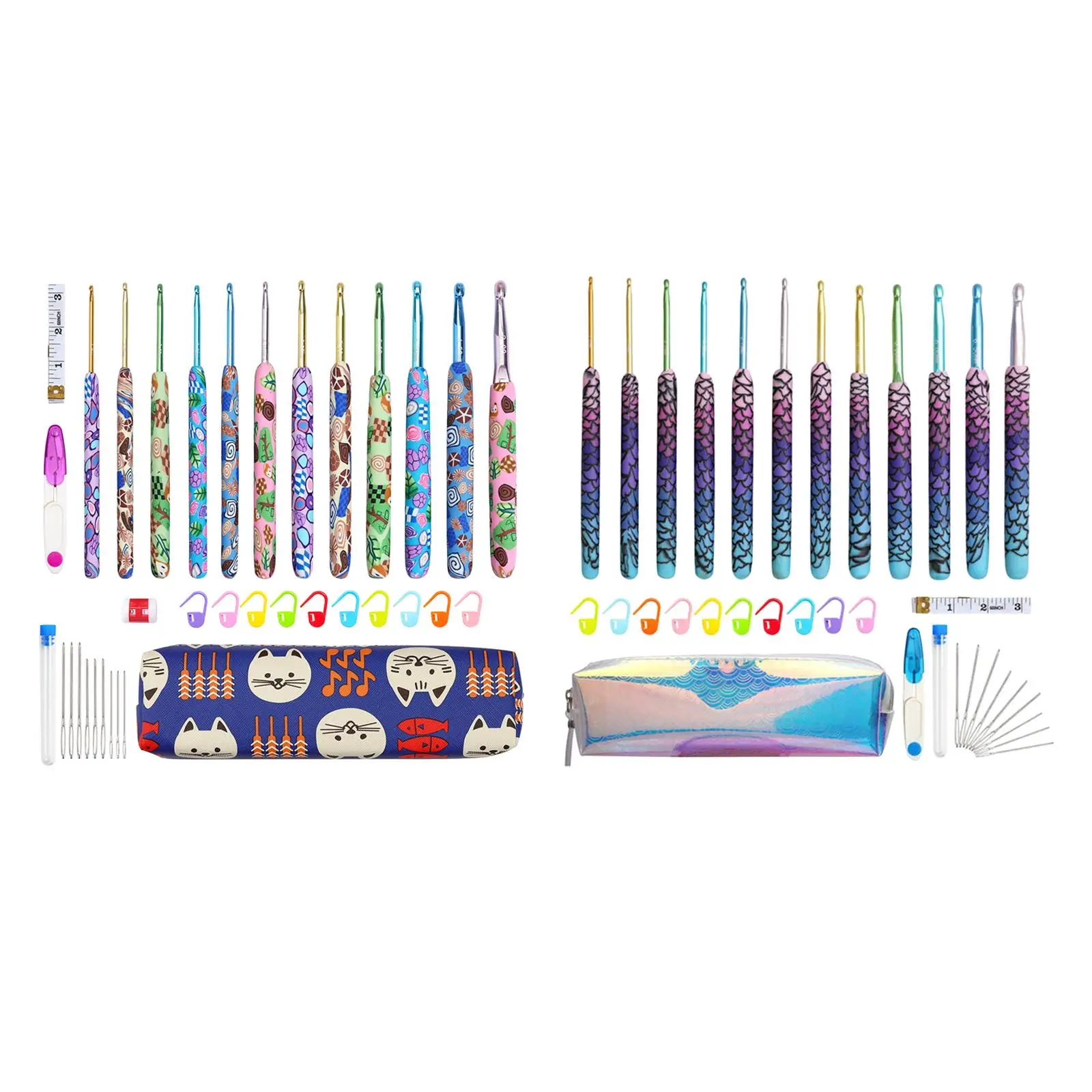 

Crochet Hooks , 2.25mm-8mm Ergonomic Crochet Hooks crafts Knitting with Case for Arthritic Hands