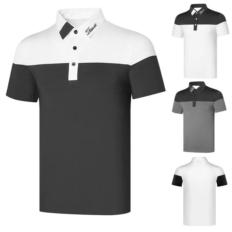 

Высококачественная быстросохнущая Мужская одежда для гольфа, мужские уличные дышащие спортивные облегающие модные дизайнерские Топы с коротким рукавом, поло