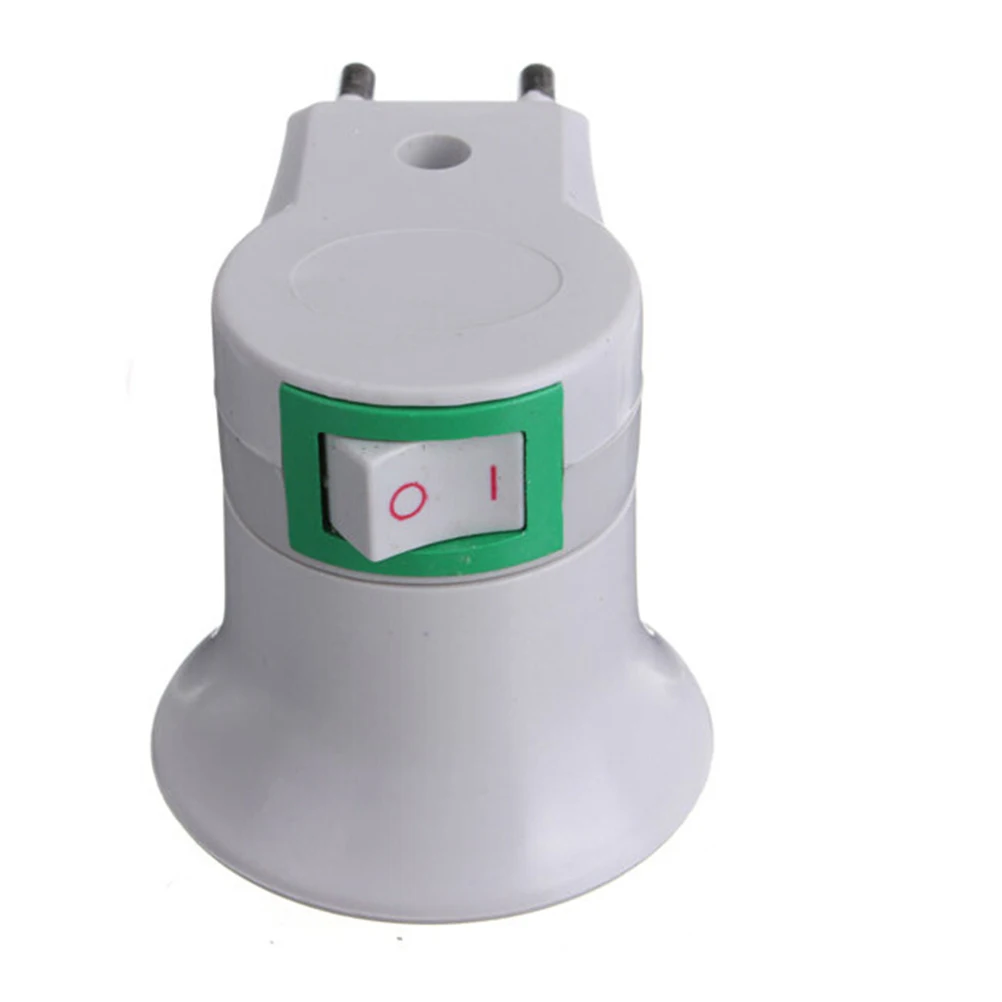 

E27 Female Socket To EU Plug Adapter With Power On-off Control Switch E27 Lamp Holder Converter EU Plug E27 Base Socket Ligh