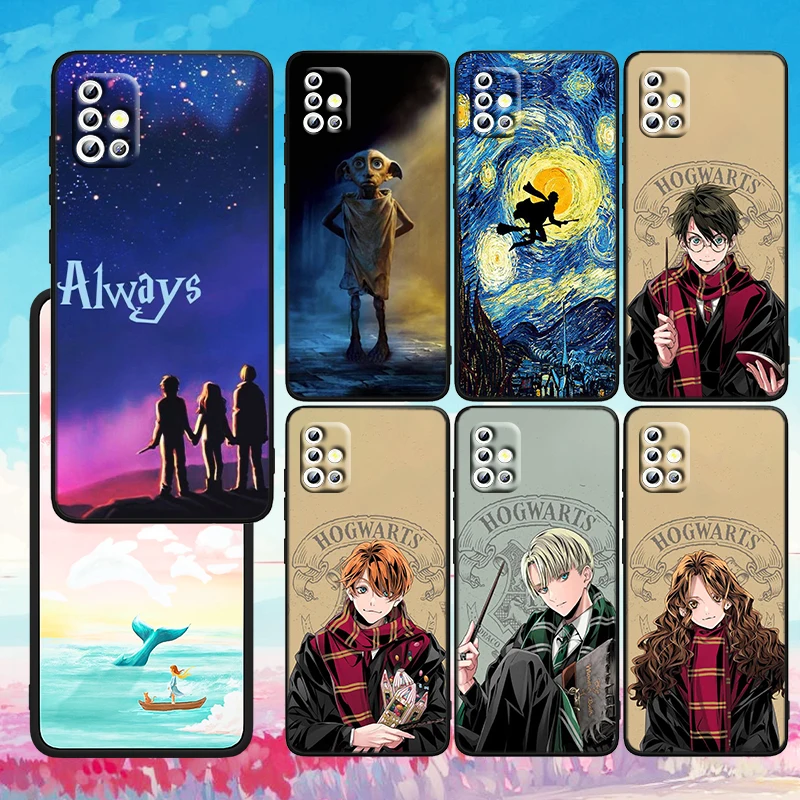 

Boy Girl Potters Ring Harries For Samsung A73 A72 A71 A53 A52 A51 A42 A33 A32 A23 A22 A21S A13 A04 A04S A03 5G Black Phone Case