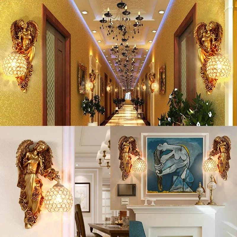 Креативные Настенные светильники в скандинавском стиле лампы с рисунком розы