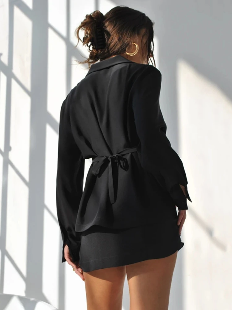 Сексуальные повседневные однотонные комплекты из двух предметов HOUZHOU женские