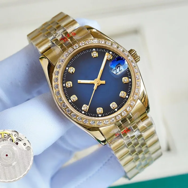 

Men Watch Automatic Mechanical Watches Full Stainless Steel Gliding Clasp Wristwatch Super Luminous Diamonds 36-41MM