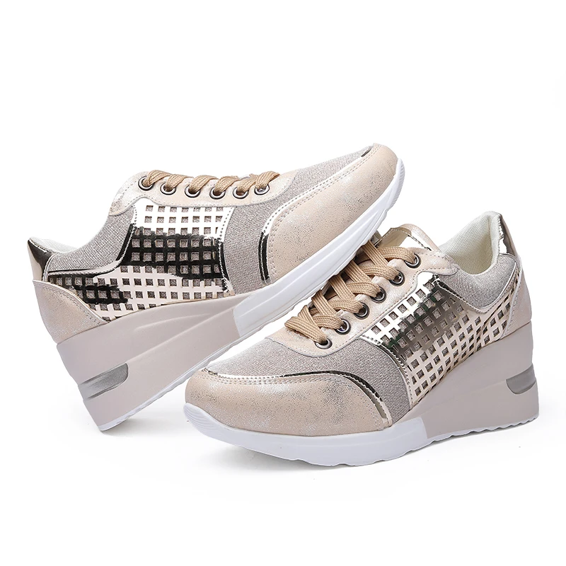 

New Women 6cm Height Increasing Walking Sport Shoes Size 35-42 Outdoor Jogging Athletic Sneakers Breathable Ladies Trainers