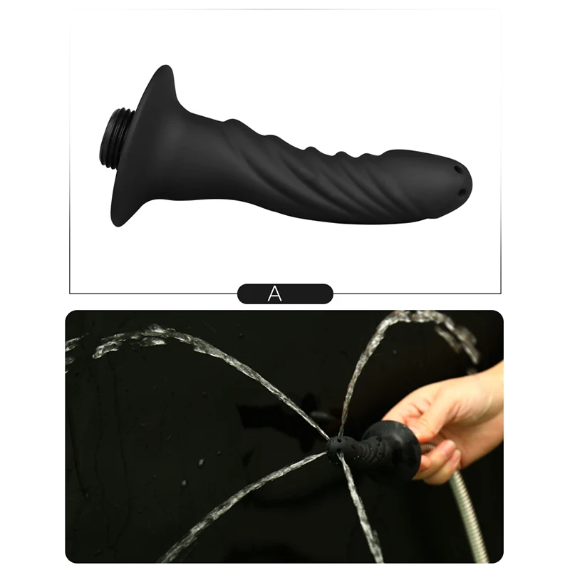 Anal Douche Shower Cleaning Soft Silicone Anal Plug Faucets Rushed Enemator Enema Connectable Plugs Cleaner Adult Sex Toys