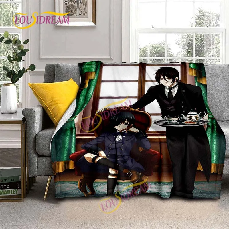 

Black Butler animation Sofa Flannel Blanket Comfortable Household Picnic Blanket Suitable for all seasons