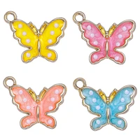 10pcs 1619mm colorful butterfly enamel pendants animal earrings charms for jewelry making kids bracelet praty diy accessories