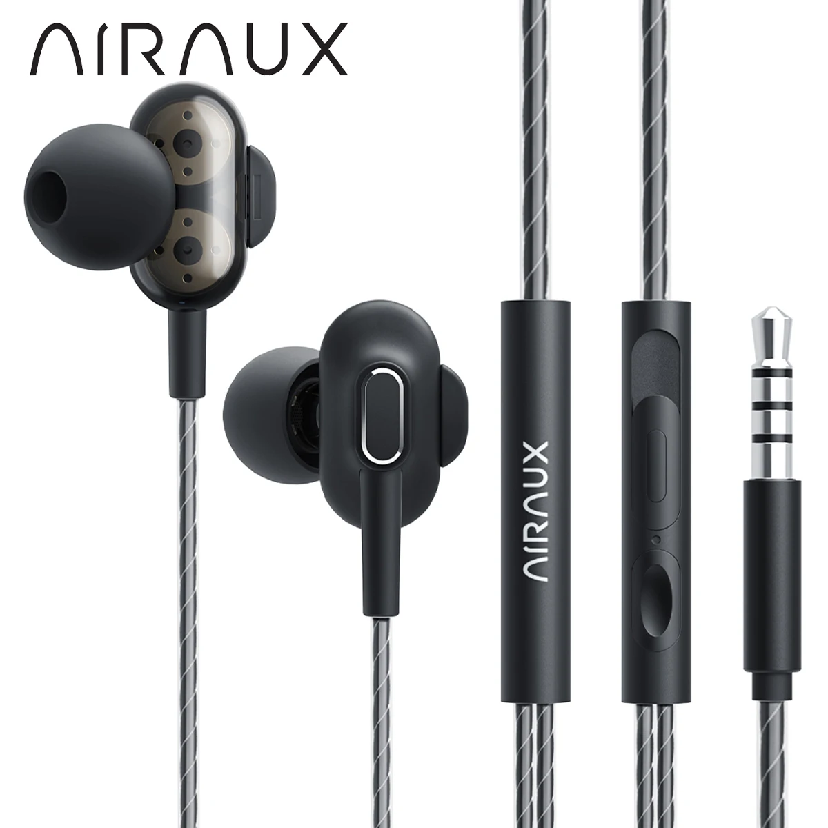 

AIRAUX AA-HE4 3.5mm Earphone In-ear Wired Earbuds HiFi Stereo Headphones Bass Wire Earphon Earbud Phone Headset With Microphone