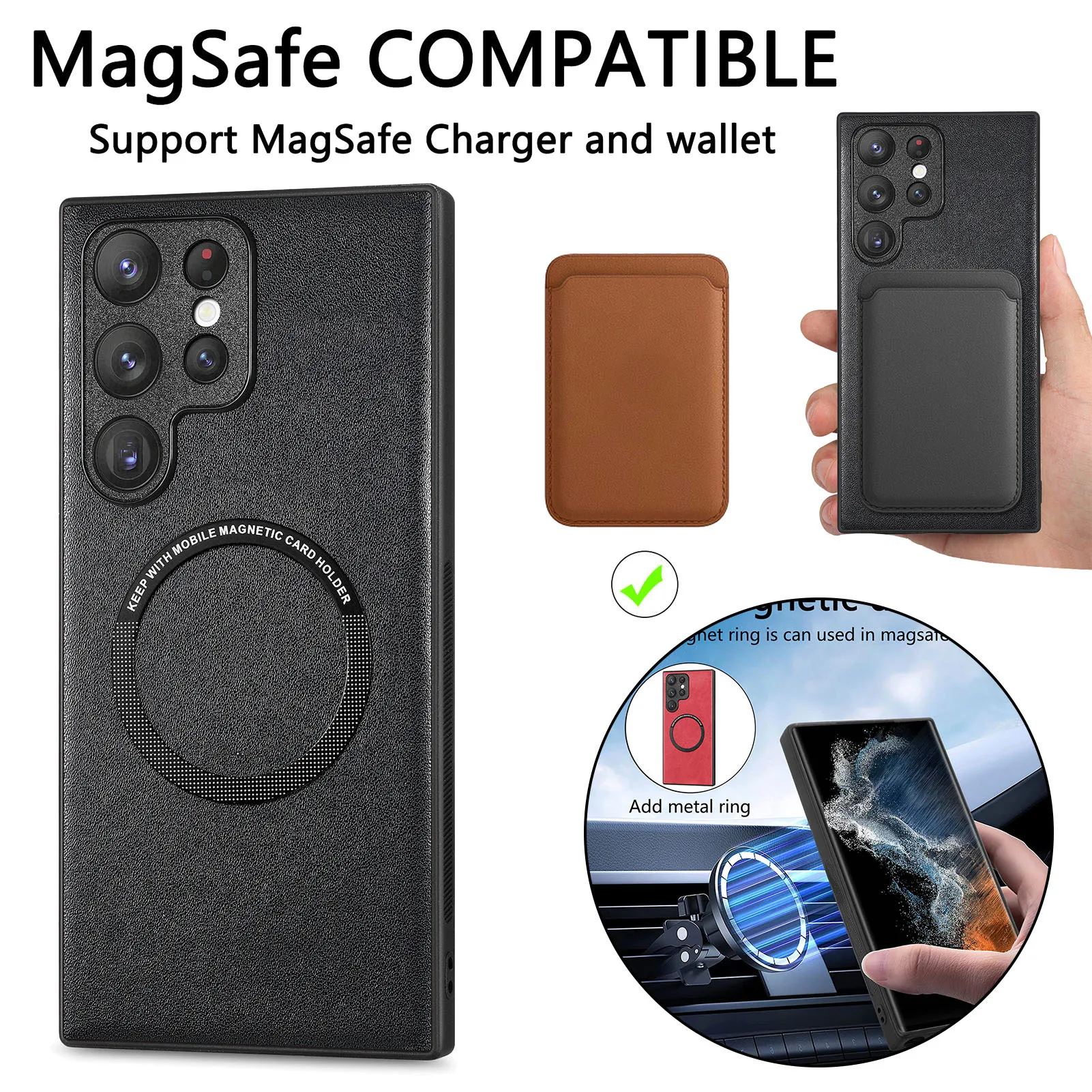 

For Magsafe Plain Magnetically charged case For Samsung Galaxy S23 Ultra Plus S22 S21 S20 FE 5G Case Magnetic Charging Cover