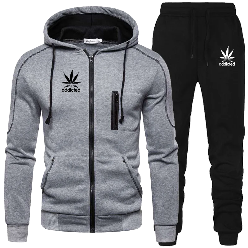

Костюм спортивный мужской из двух предметов, толстовка на молнии, штаны, одежда для осени