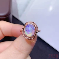 lovely female white fire opal ring fashion silver rose gold water drop engagement ring promise love wedding ring for woman