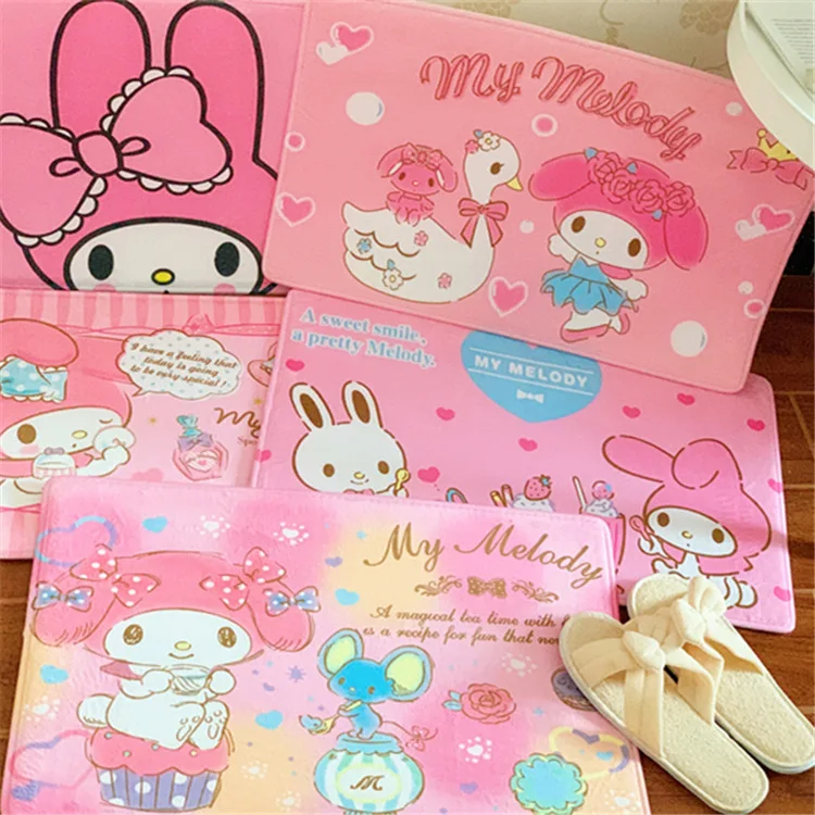 

Sanrio Bathroom Absorbent Floor Mats Into The Door Home Kuromi Floor Mats Kitchen Non-slip Carpet LittleTwinStars Door Carpet