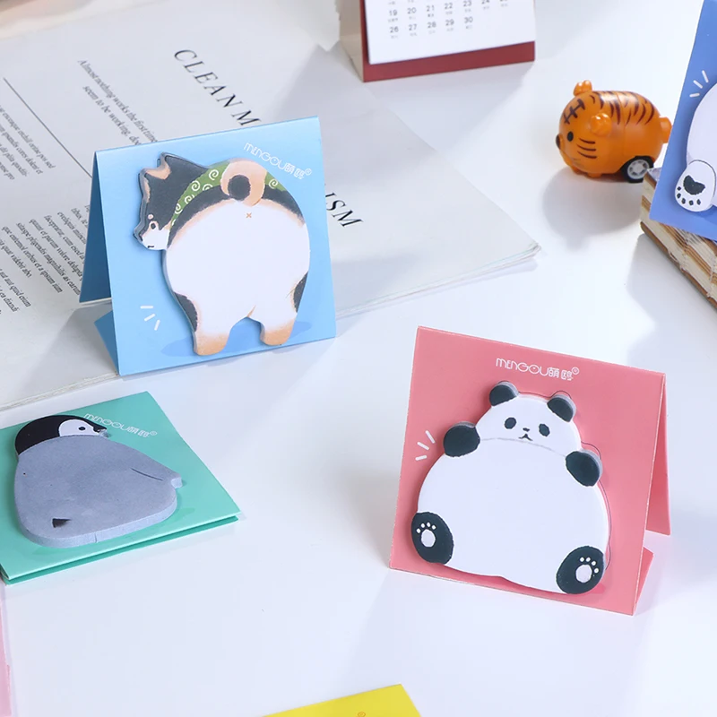 

Mengtai 30sheets Cute Animal butt Sticky Notes Memo Pad Bookmarks kawaii Penguin N Times Sticky Office Stationery Supply