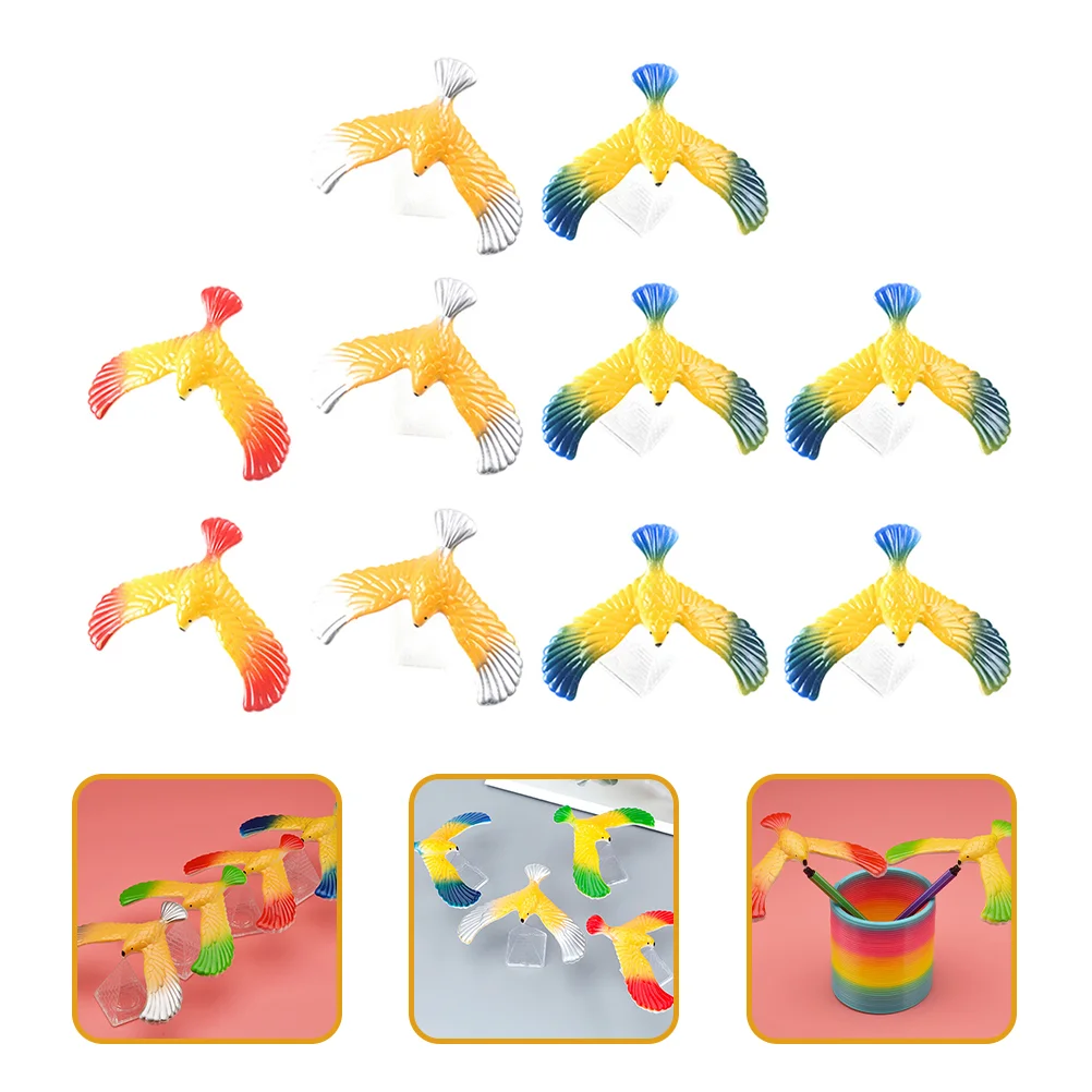 

10 Pcs Balancing Eagle Toy Mini Animal Figurines Set Plastic Child Animals Toys
