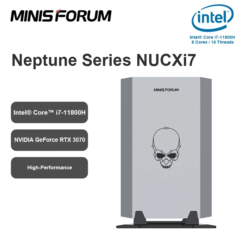 

Minisforum Mini PC NUCXi7 Intel Core i7-11800H NVIDIA GeForce RTX 3070 DDR4 32GB 512GB SSD Desktop Computer Windows 11 Gaming PC
