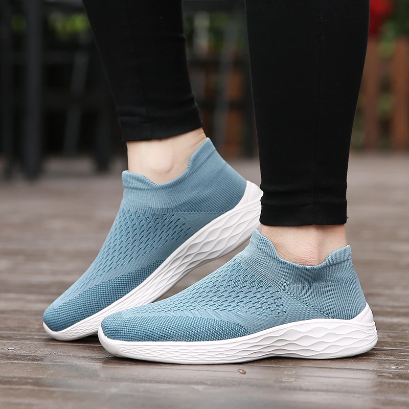 Summer Sneakers Women's Breathable Socks Shoes Walking Shoes Women Fashion Lightweight Soft Sole