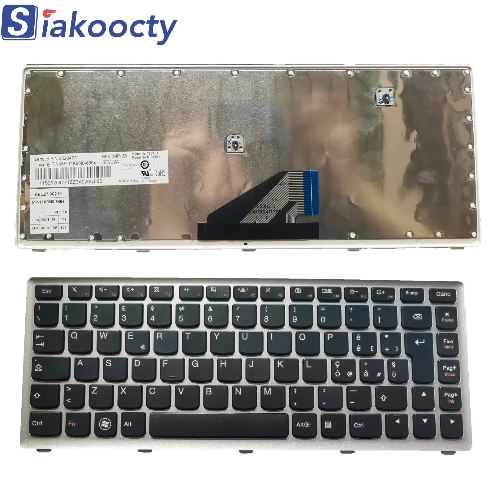 Новинка для Lenovo U310 U310-ITH U310-IFI Клавиатура для ноутбука 25204859 25208384 25204799 с серебристой рамкой