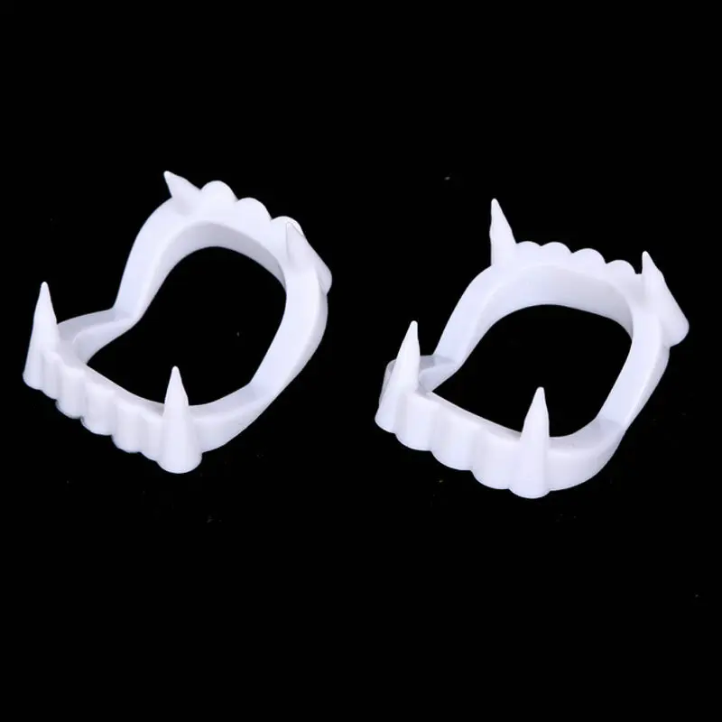 

Horror Halloween Teeth Plastic Denture Prop Retractable Decor Vampire Dentures Zombie Teeth Soft Easy Mount Cosplay Party Props