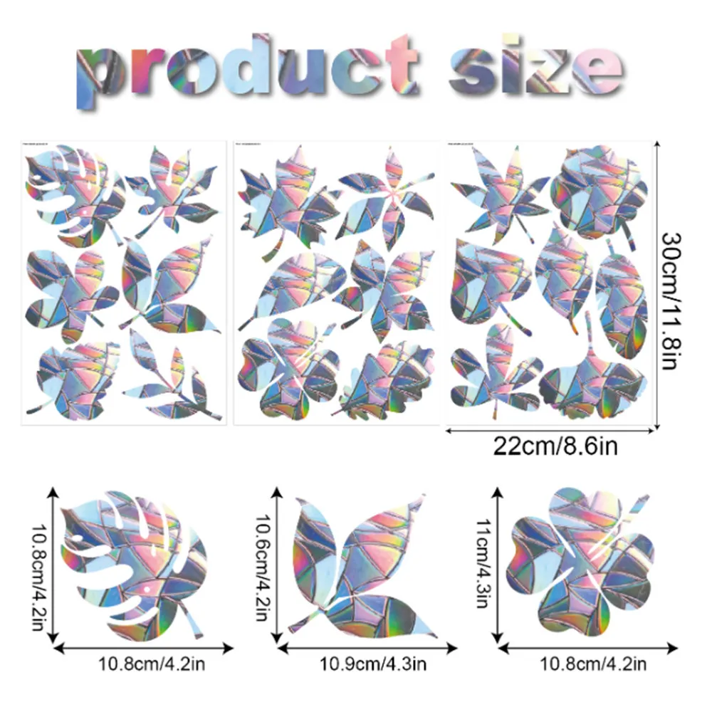 

​Rainbow Prism Electrostatic Glass Stickers Static Window Clings Anti Collision Window Decals for Bird Strikes
