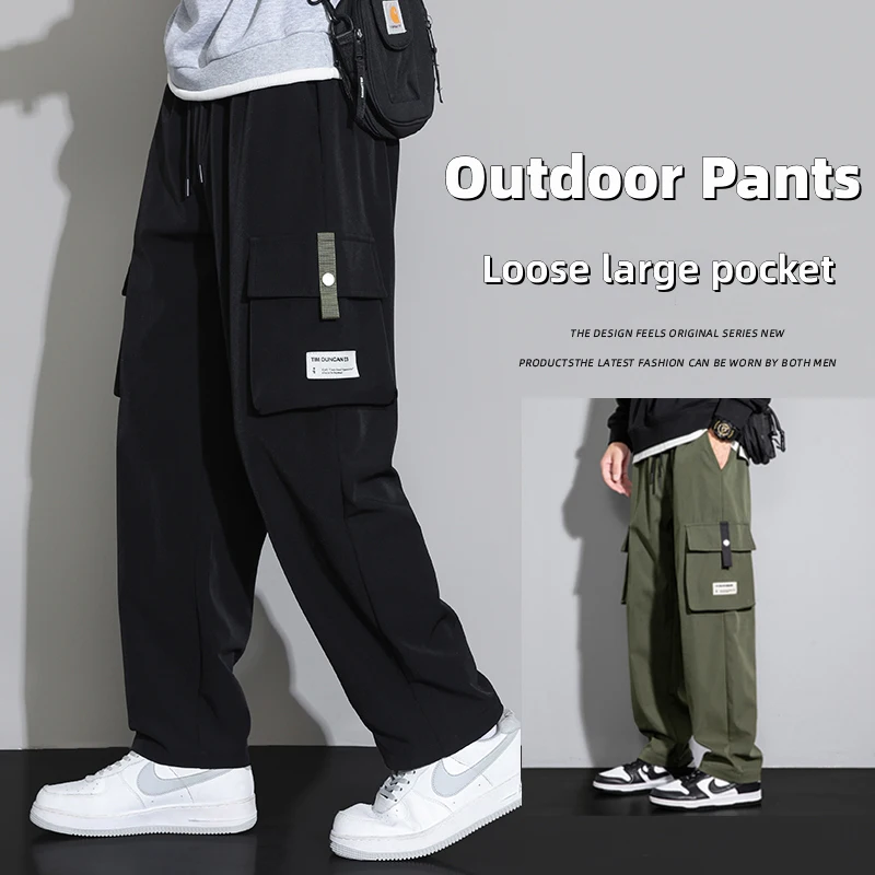 

New Wide Leg Pocket Cargo Pants Men Climbing Trousers Neutral Loose Casual Streetwear Straight Outdoor Fashion Pants Size 8xl