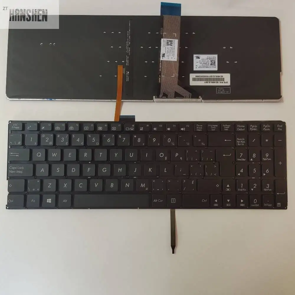 HANSHEN New CZ European Keyboard for ASUS K501 K501U K501UB K501UW K501UX K501L K501LB K501LX A501L A501LB laptop With backlit