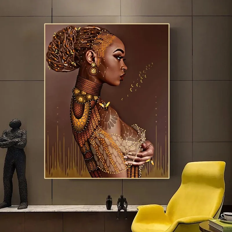 

Sexy African Black Women Canvas Painting Modern Wall Art Decorative Pictures Prints Poster Living Room Home Decoration Painting