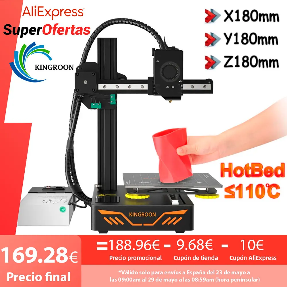 Online Kingroon 3Dプリンターキットkp3s,マトリックスセット,アップグレード,直接押出機,Tmc2225ドライバー,ダブルメタル,180x180x180mm