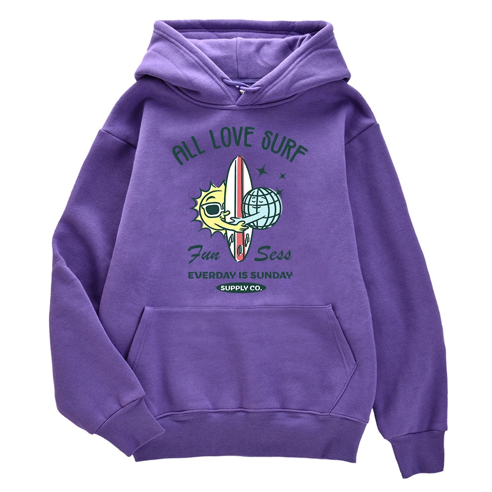 

Толстовка Sun And Earth мужская с принтом серфинга, однотонный Свитшот оверсайз, уличная свободная одежда, плотная с длинными рукавами