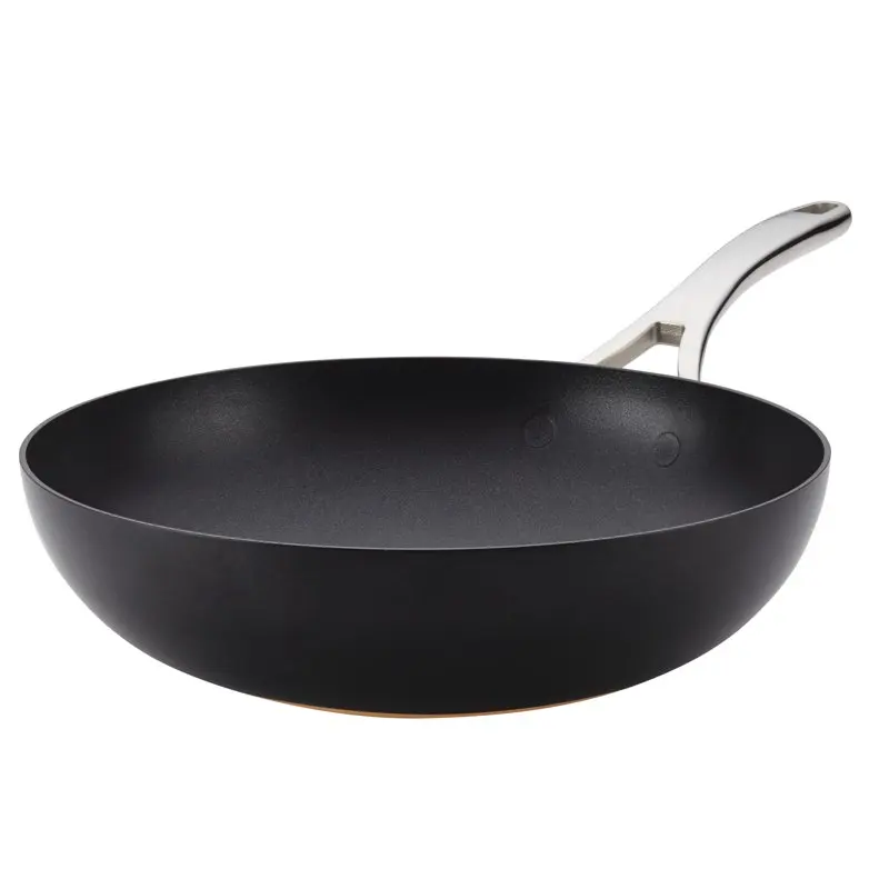 

2023 New Luxe Hard-Anodized Nonstick Stir Fry, 12-Inch, Onyx Non-stick Pan Frying Steak Pancake Cookware Pans Kitchen Accessorie
