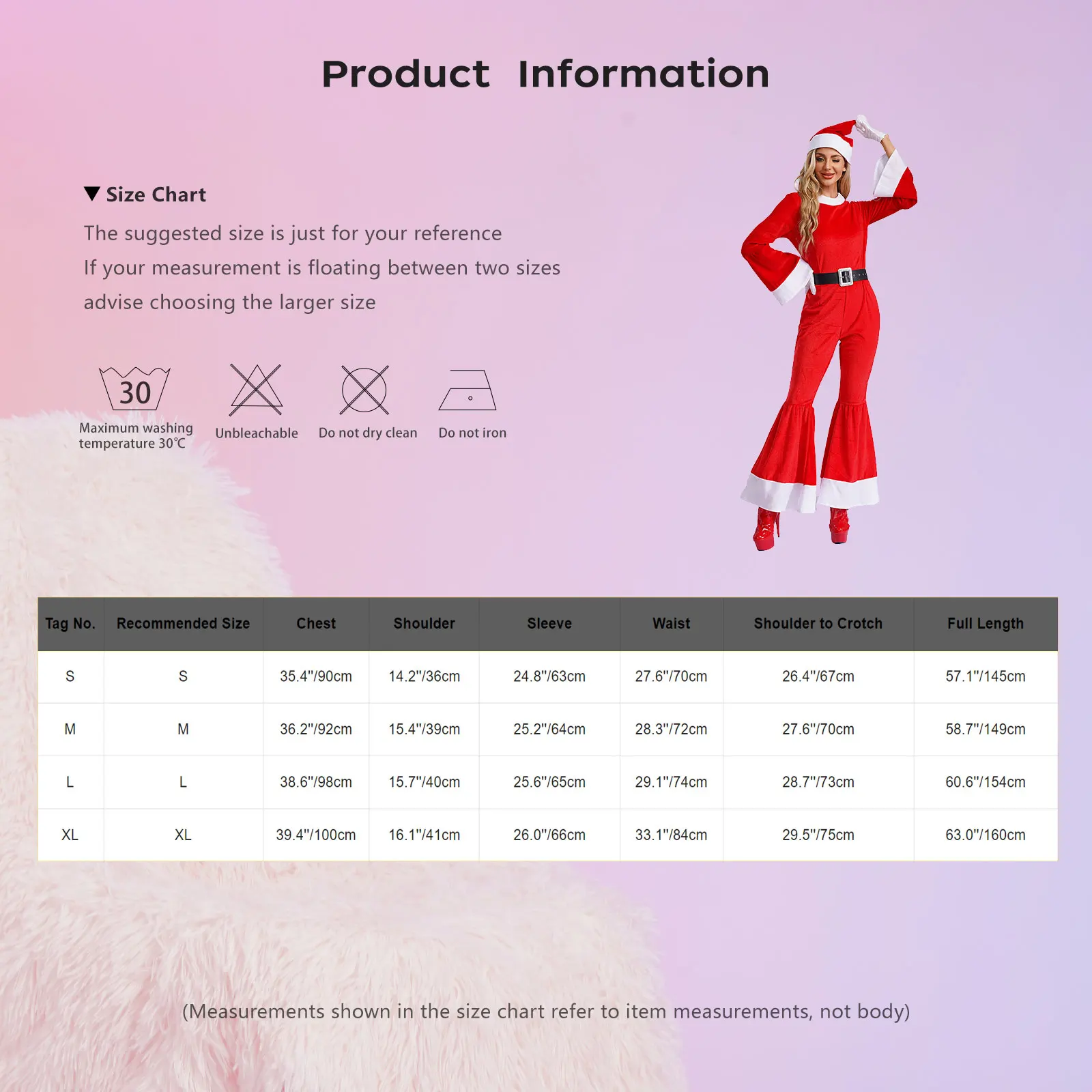 Рождественская униформа для косплея Мисс Санта-Клауса женский цельный длинный