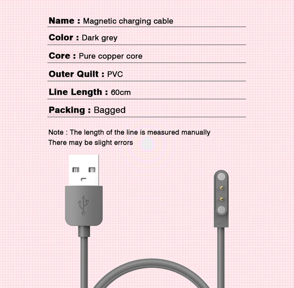 Магнитный зарядный кабель Byscoon для умных часов Универсальная Портативная