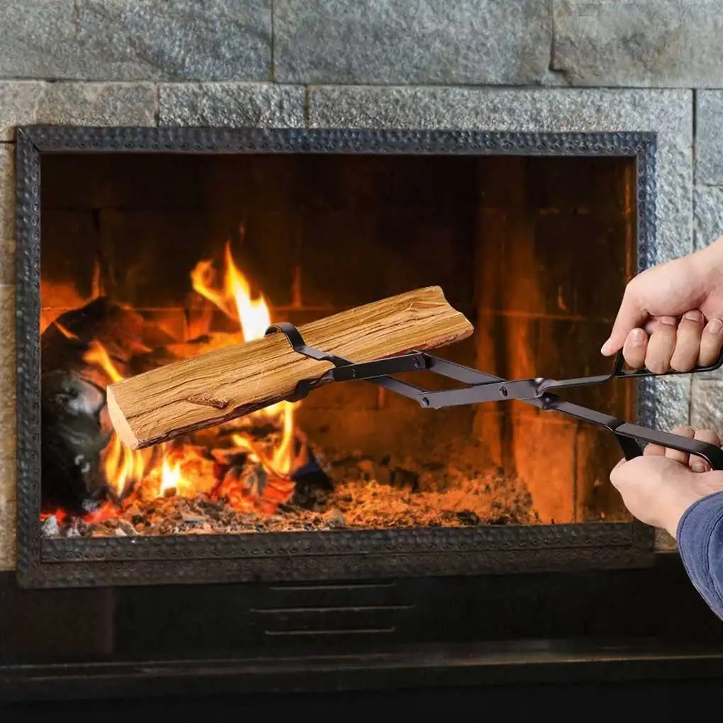 

Fireplace Tongs Log Grabber Folding Indoor Outdoor Camping Hiking Claw