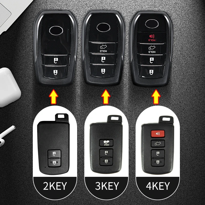 2008-2021 for Toyota Land Cruiser 200 Key Shell Modified Prado 150 Remote Key Shell Upgrade 2/3/4 Button Accessories Key Case