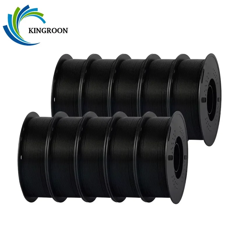 Фото Филамент Kingroon PLA 1.75 мм, 10 кг (22 фунта), оптом, 10 катушек, черный, для 3D-принтеров FDM, бесплатная доставка по США №1