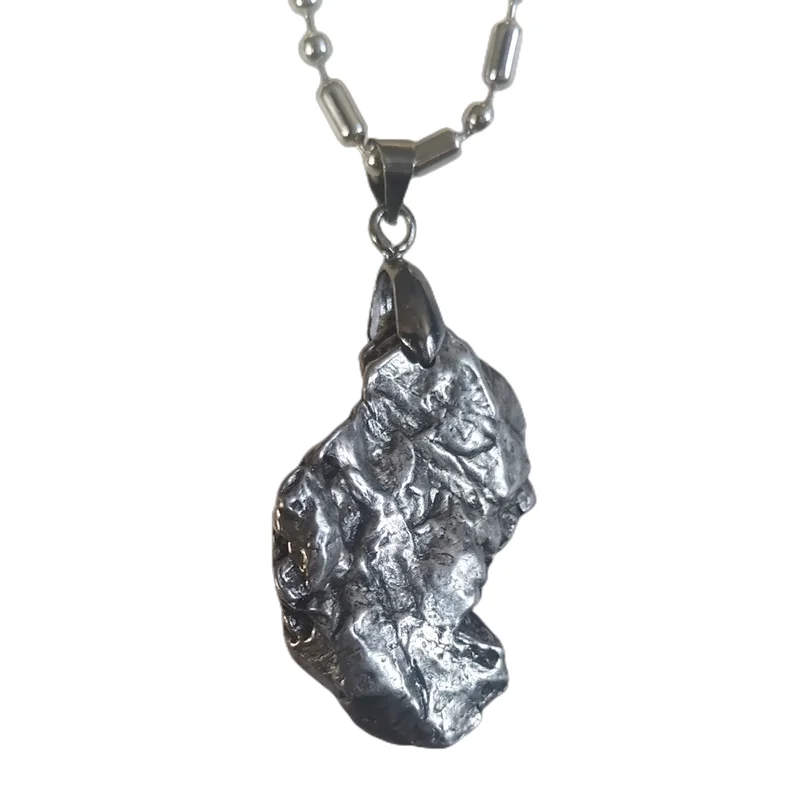 Argentine Meteorite Campo Del Cielo Iron Meteorite Pendant Iron Meteorite Necklace Natural Meteorite Specimen