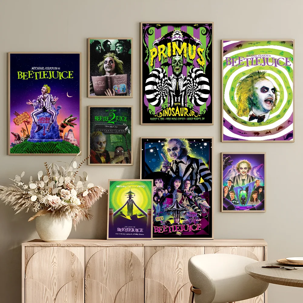 Классический фильм Битлджус комедийный постер ужасов ретро винтажный стиль