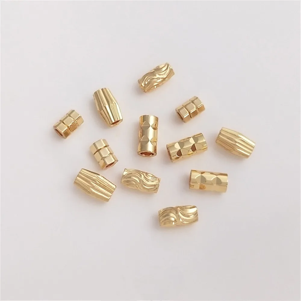 

14K plated gold filled Batch flower small round tube, cross bead, straight tube, loose bead, diy jewelry and bead material