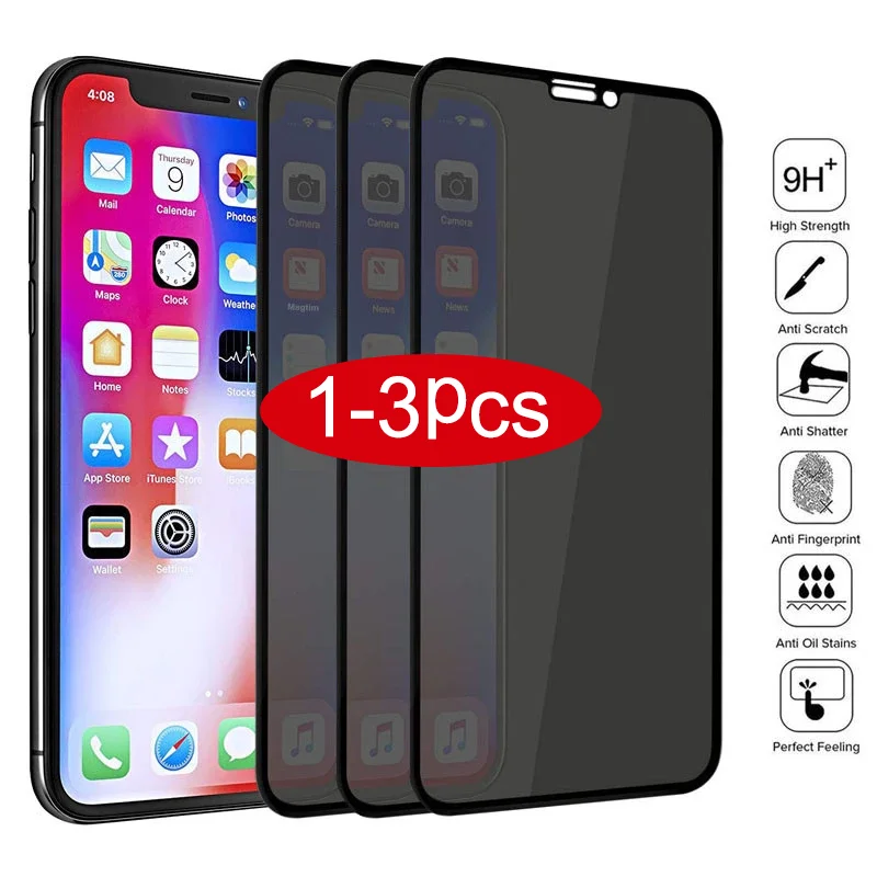 

1-3 шт. 30 градусов Защита для экрана для IPhone 12 11 Pro Max 13 Mini антишпионское Защитное стекло для IPhone XR X 8 7 Plus