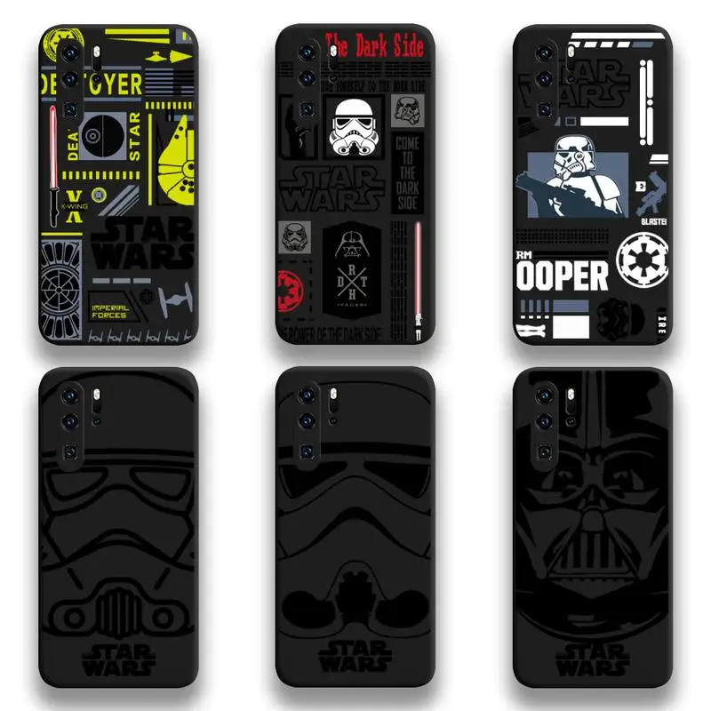 

Star Wars Black Sketch personality Label Phone Case For Huawei P20 P30 P40 lite E Pro Mate 40 30 20 Pro P Smart 2020