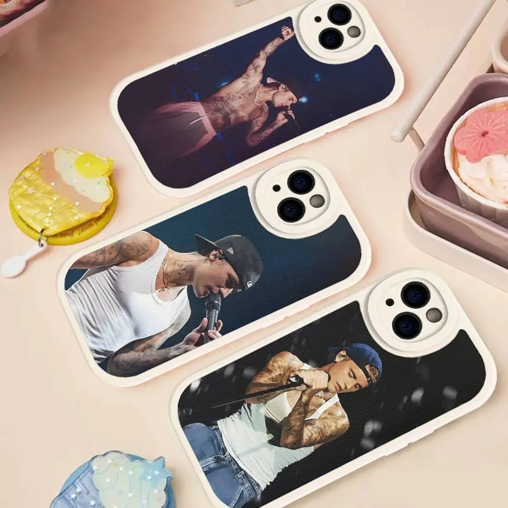 Фото Кожаный чехол для телефона Singer USA J-Justin Bieber для iPhone 16, 15, 14, 16E, 13, 12, 11 Pro Max Plus №1