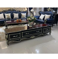 european style tea table tv cabinet combination luxury solid wood tv cabinet small family bedroom floor cabinet household